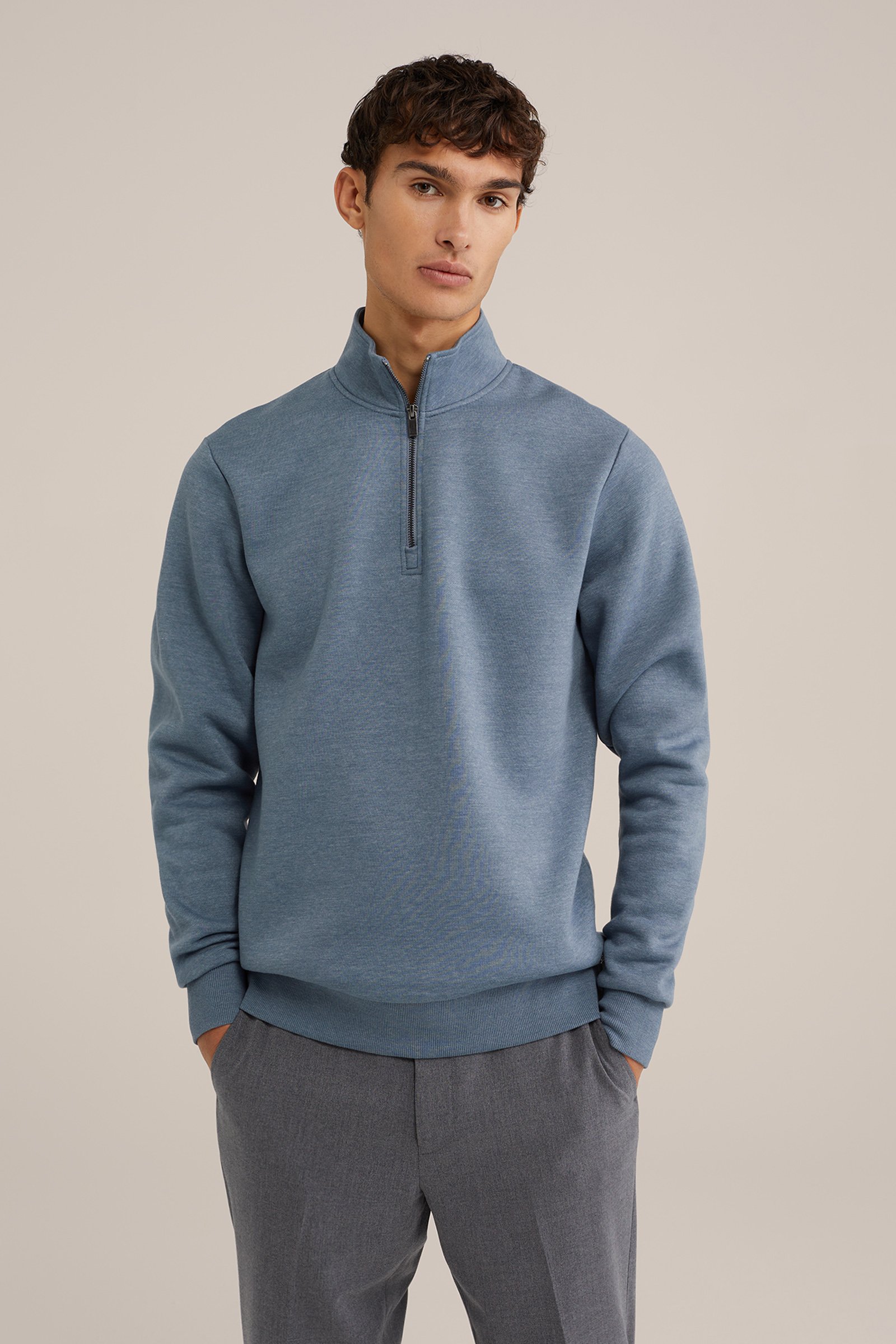sweater met rits WE Fashion Lichtblauw