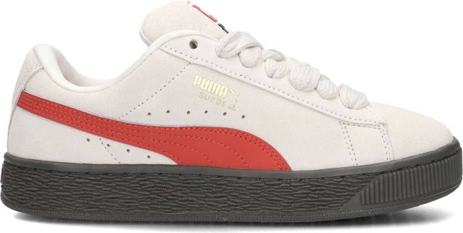 Puma Suede sneakers lichtgrijs rood