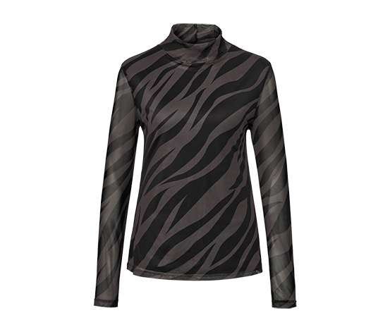 Bedrucktes Mesh-Rollkragenshirt