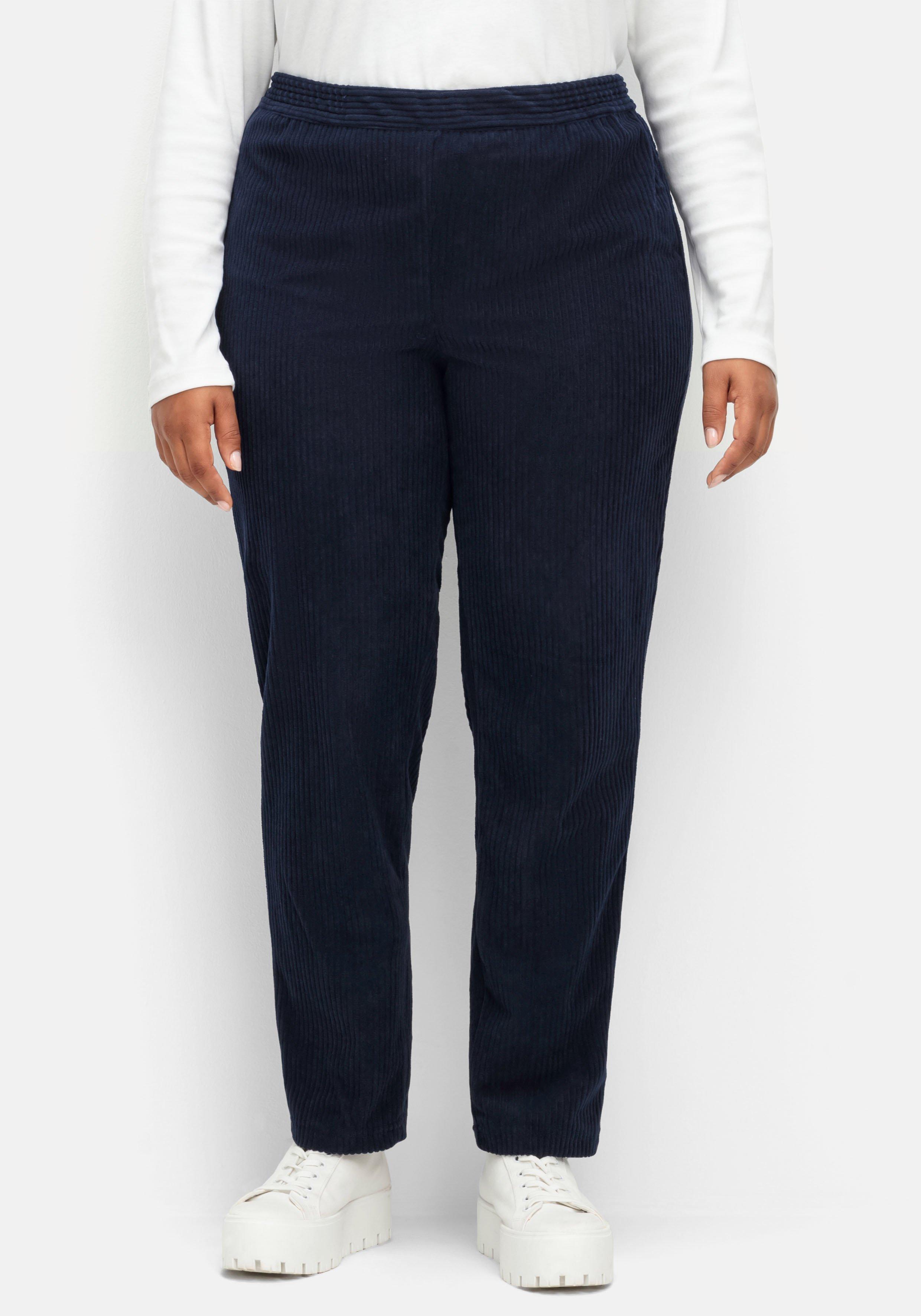Gerade Cordhose mit Gummizugbund