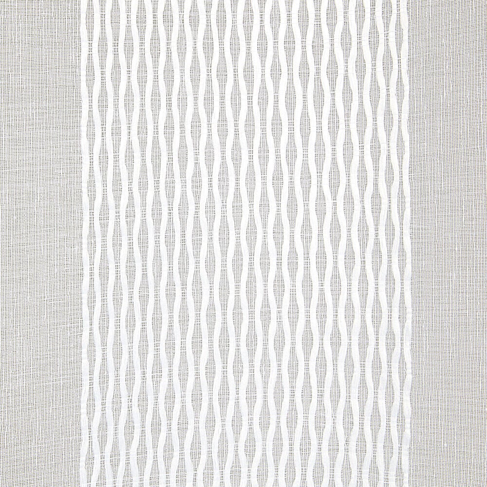 Voilage à oeillets jacquard bande verticale blanc