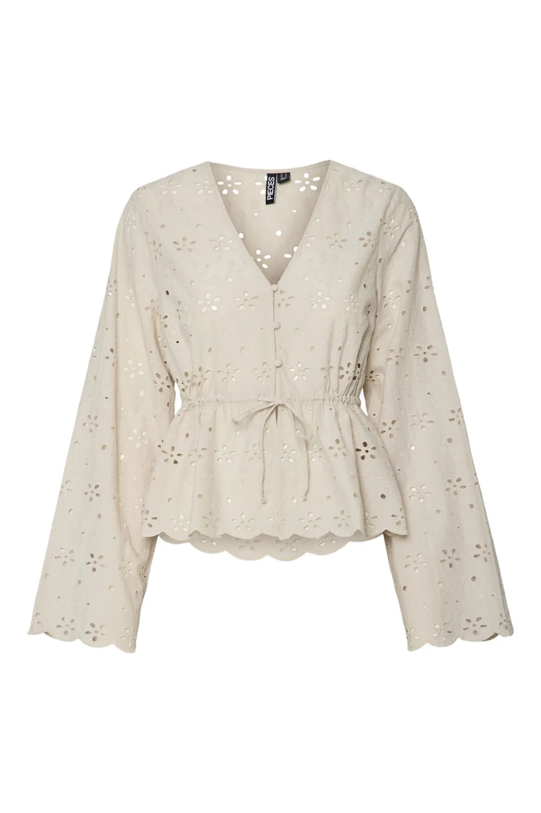 Pieces Pctarmorine Ls Tie Top