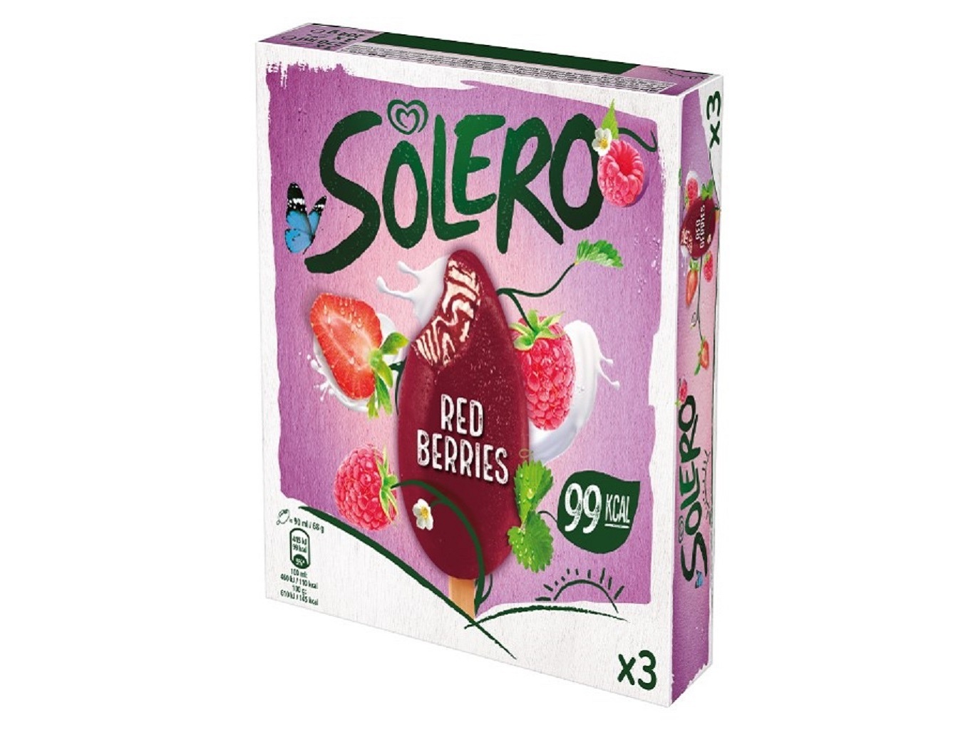 GELADO SOLERO FRUTOS VERMELHOS 3X90ML