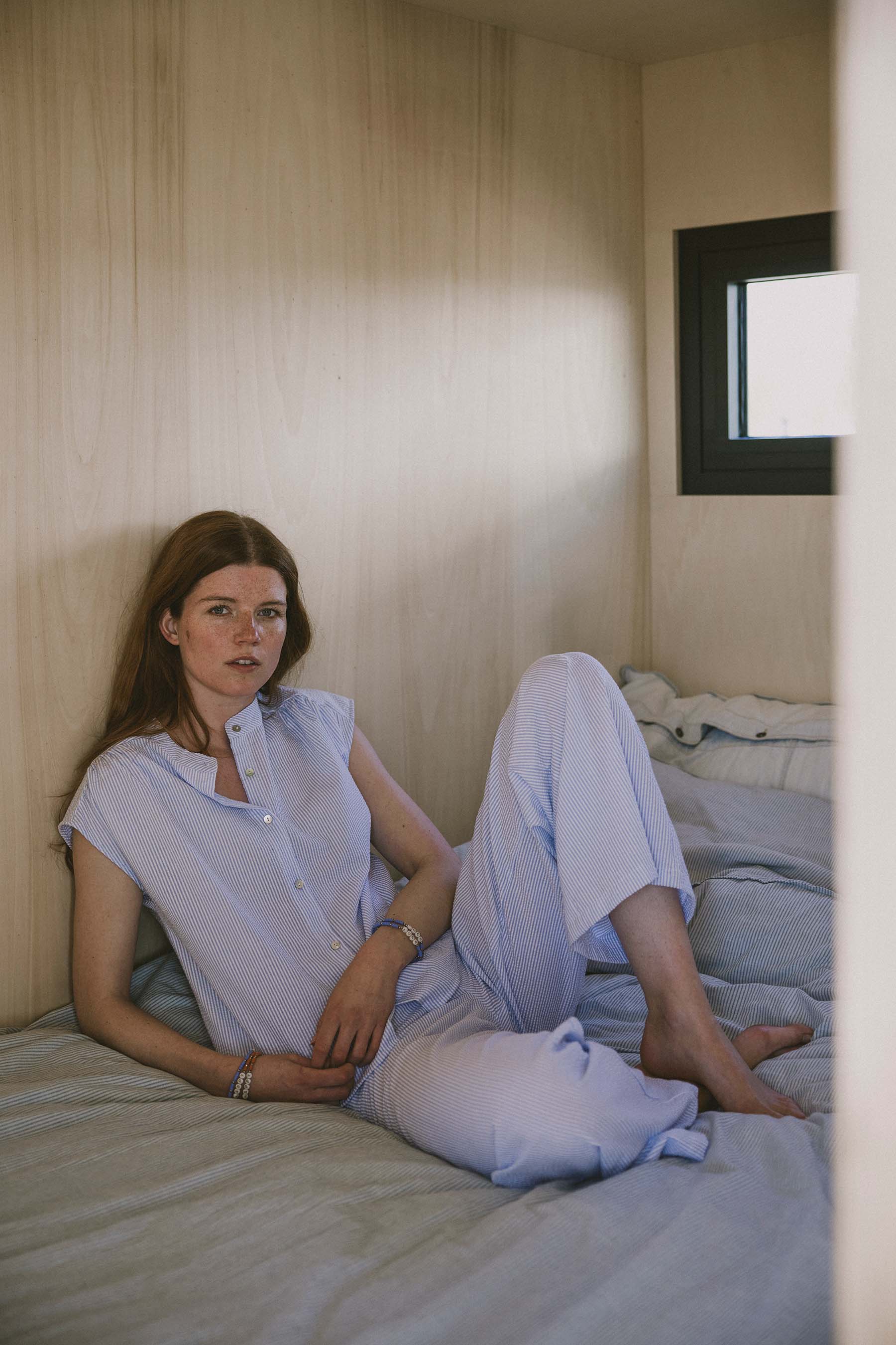 seersucker streep broek