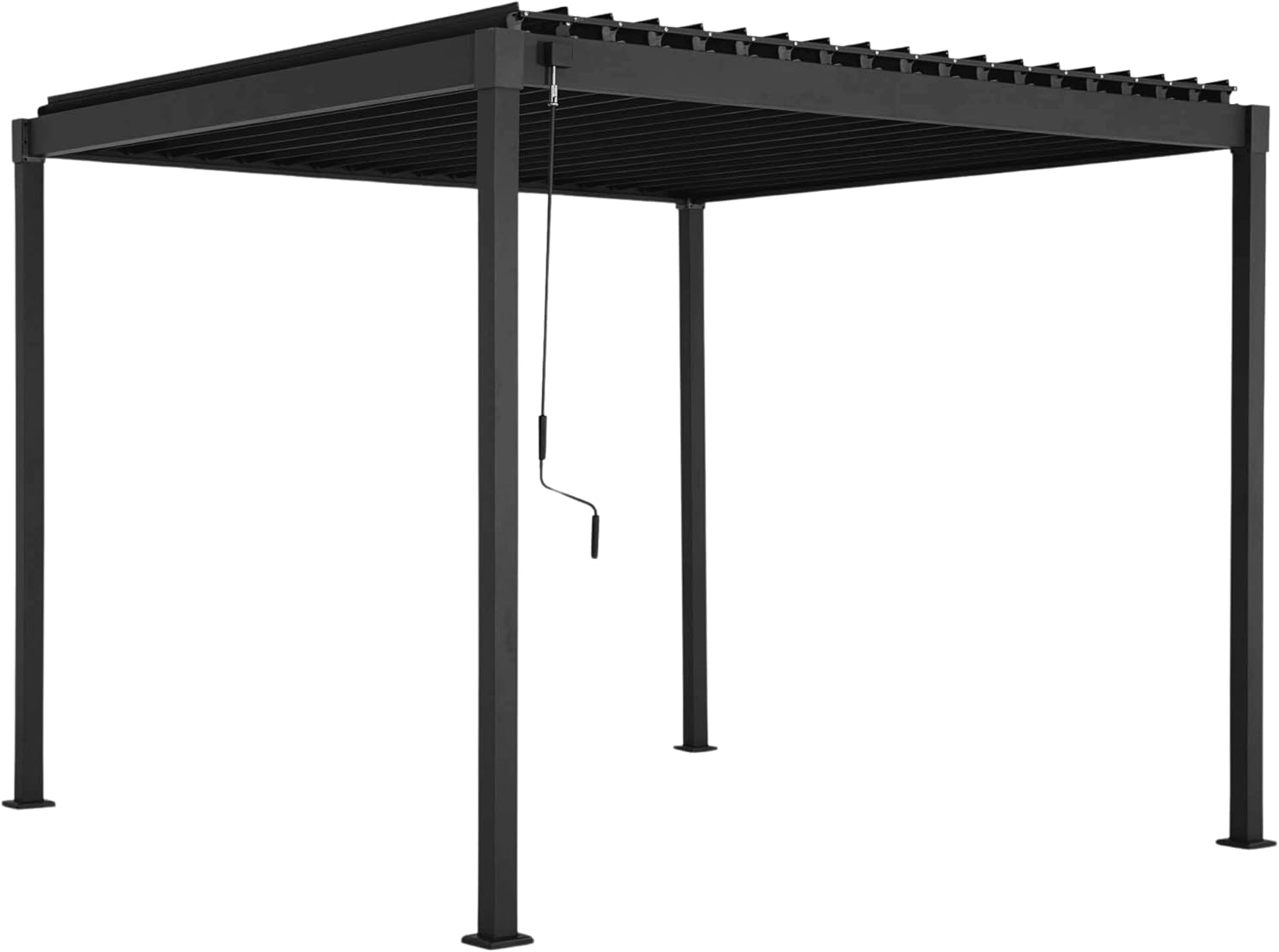 MIRADOR Pergola 80 Solid 3x4 m Stahl Anthrazit verstellbares Lamellendach Garten Terasse Pergola Winterfest Stabil Pavillion