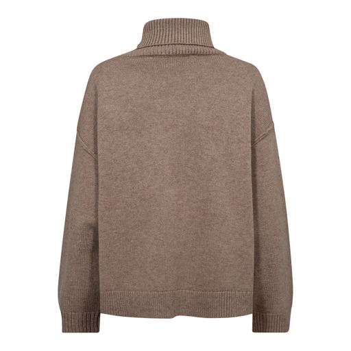 Co'Couture MajaCC Slit Roll Neck Striktrøje, Latté, L