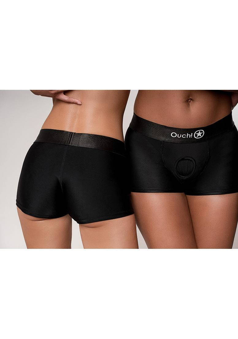 Ouch! Strap-on Boxer met vibrerende bullet  - maat M/L - zwart