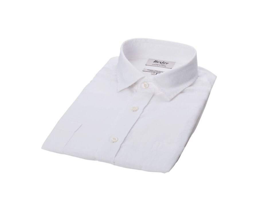 Chemise homme coton/lin Chambray Blanc - SIPHÉRIN