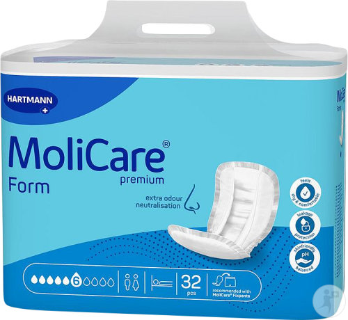 Hartmann MoliCare Premium Form Serviette Pour Incontinence 6 Drops 32 Pièces