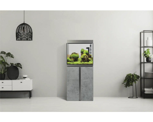 Aquariumcombinatie Fluval Siena 166 met LED-verlichting, verwarming, buitenfilter en kast, 166 l, beton, 55 x 55 x 128 cm