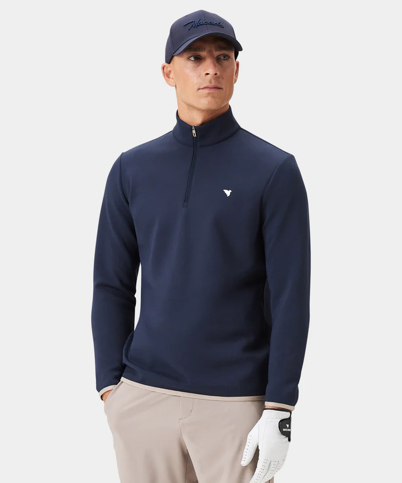 Macade Therma Quarter Zip Navy Blue
