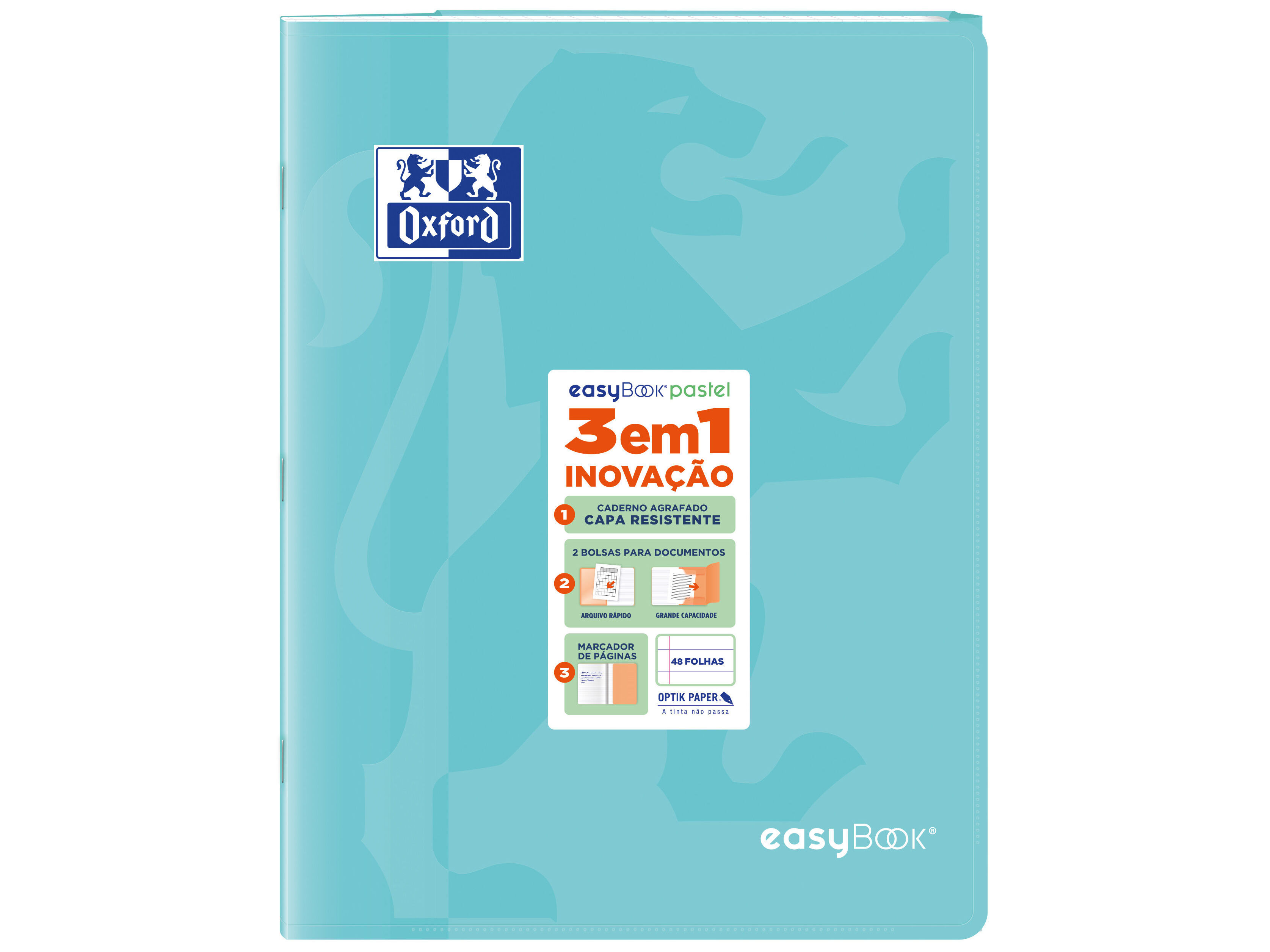 CADERNO AGRAFADO A4 OXFORD EASYBOOK PASTEL PAUTADO 48 FOLHAS CORES SORTIDAS