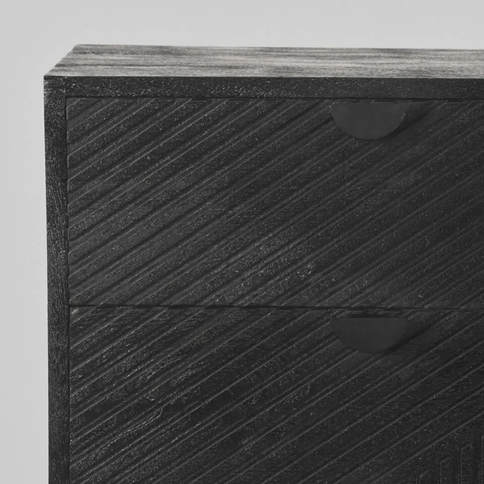 LABEL51 Ladekast Cotia - Zwart - Mangohout - 50cm breed
