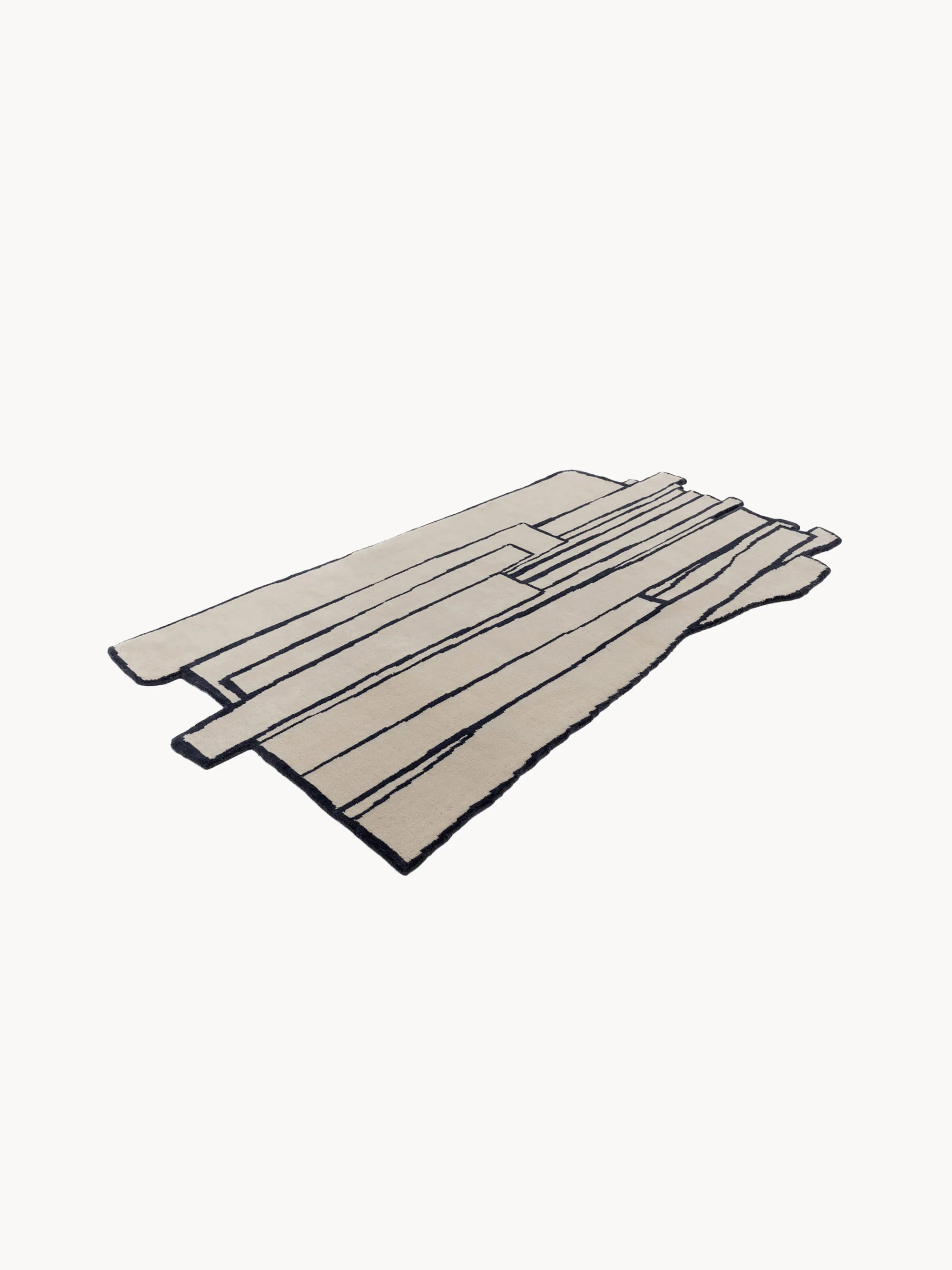 Handgeknoopt wollen vloerkleed Contour