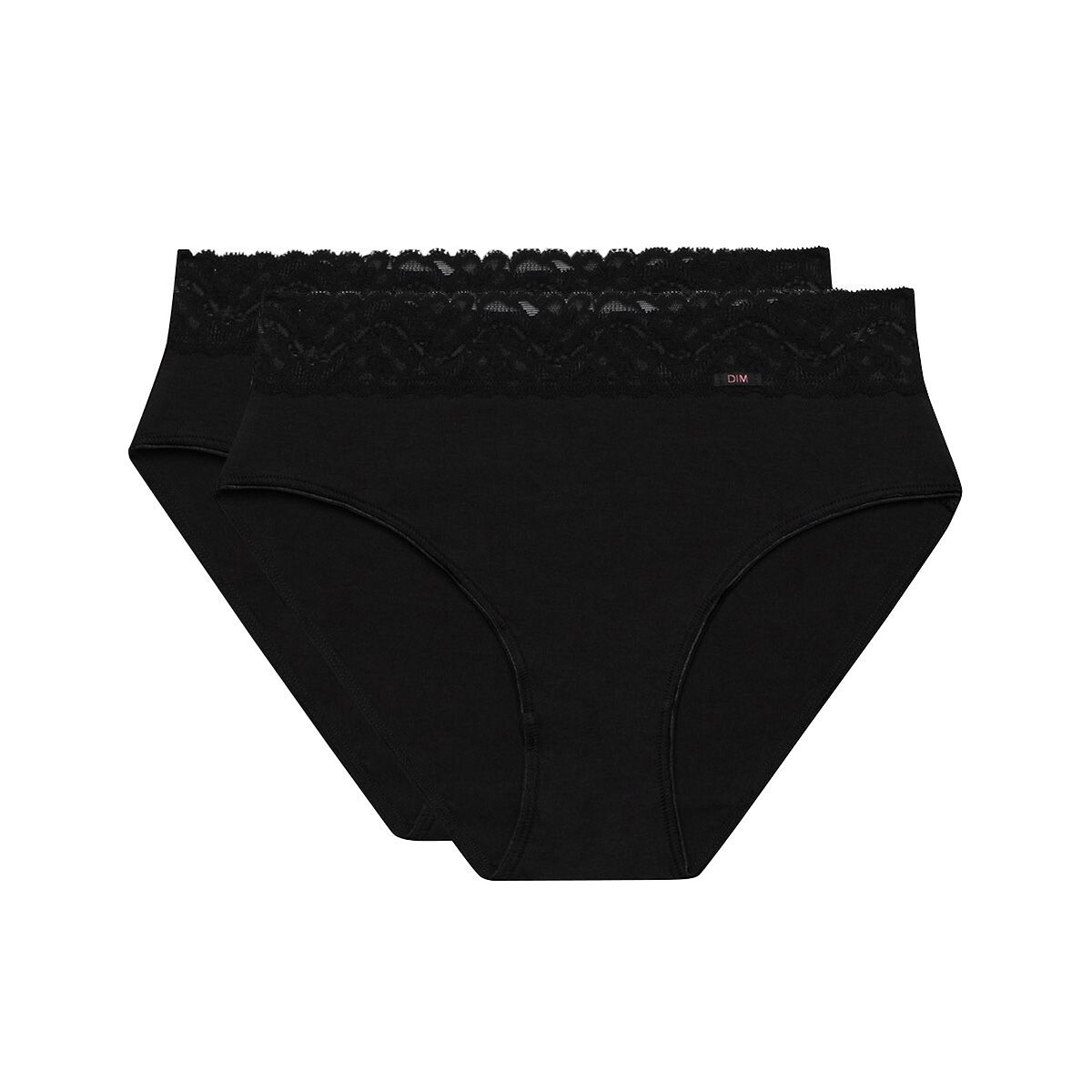 DIM<br>Conjunto de 2 calcinhas femininas de algodão elástico