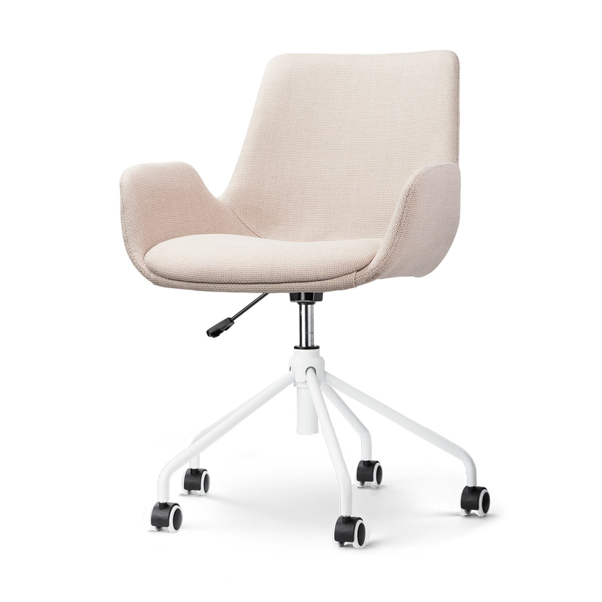 Bureaustoel Nout-Eef beige - wit onderstel