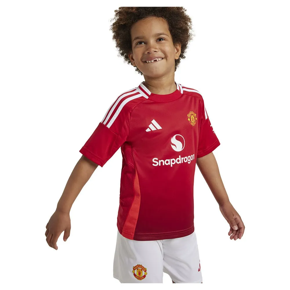 uniforme infantil adidas Manchester United 24/25 para jogos em casa
