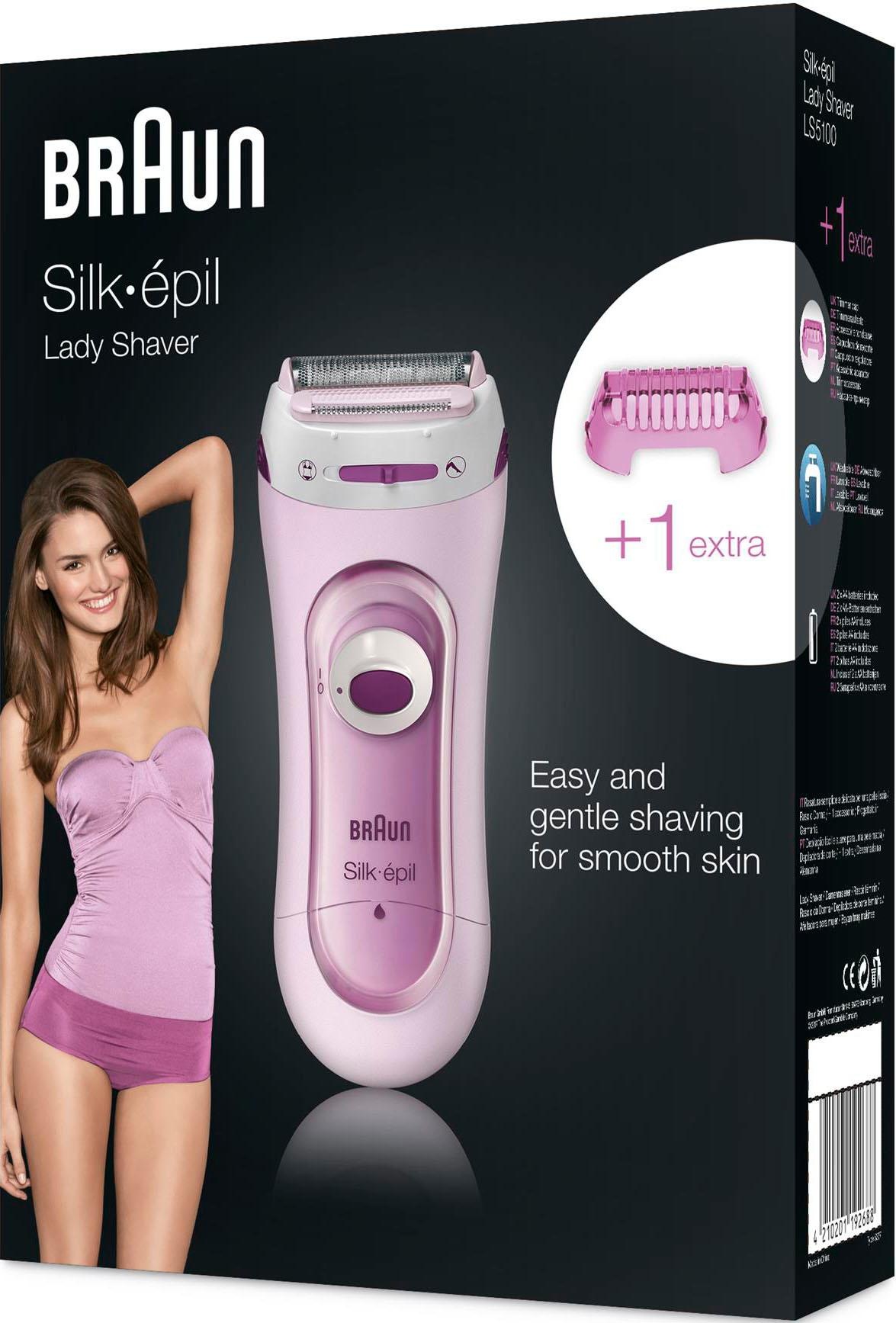 Braun Elektrokörperrasierer »Silk-épil 5100« 1 Stk. Aufsätze Kabelloser Elektrischer Rasierer und Trimmer