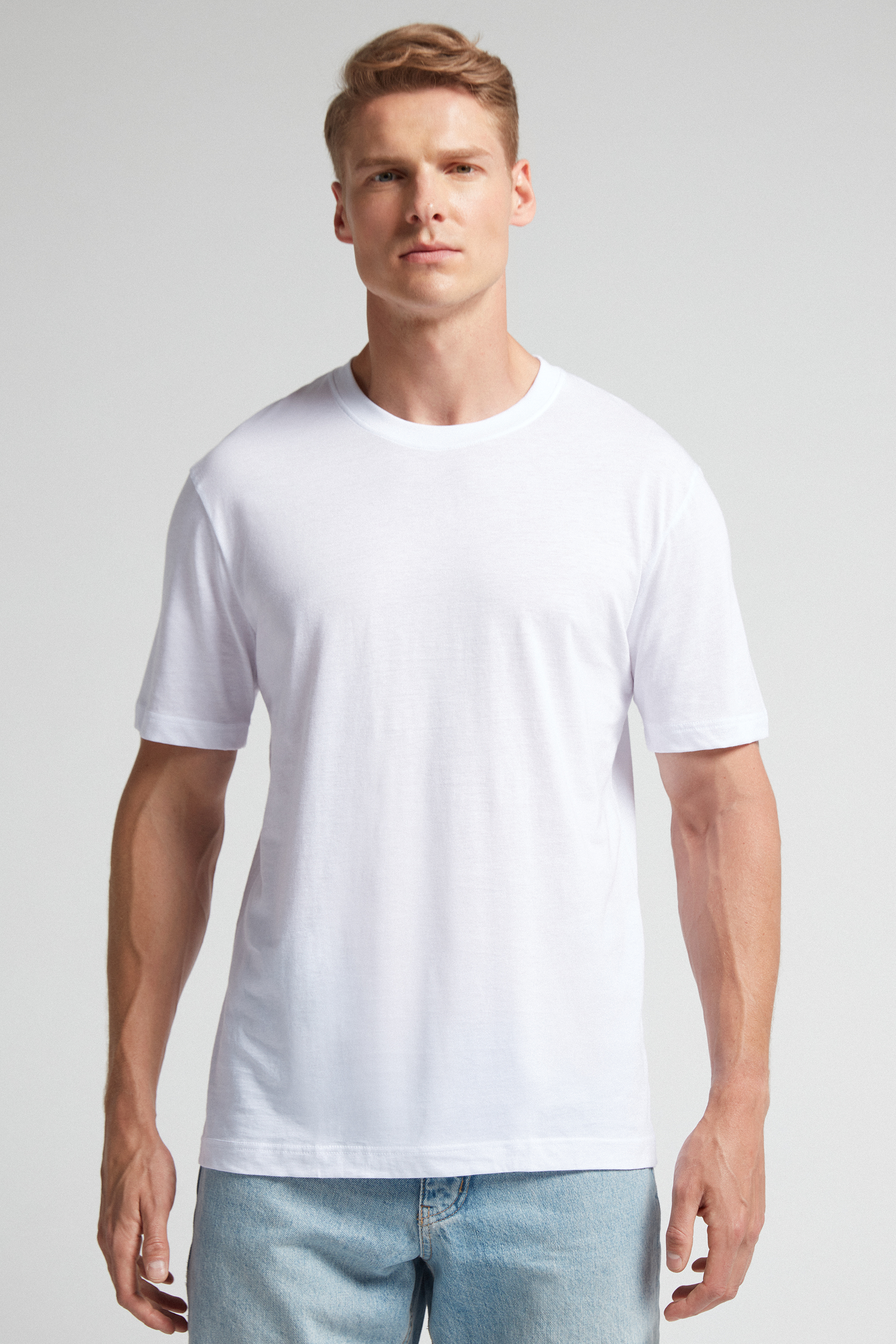 Camiseta de corte reto em algodão extrafino Supima®