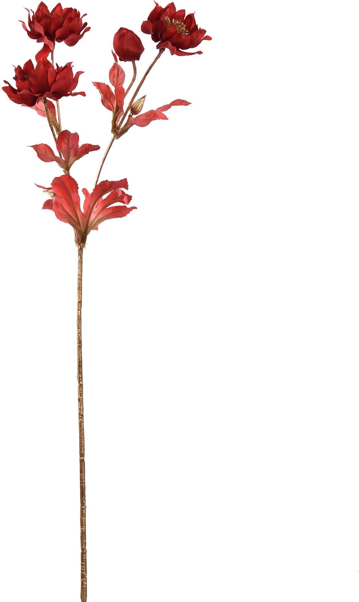 Jasaco PURE kunstbloem Helleborus goud rood 66 cm