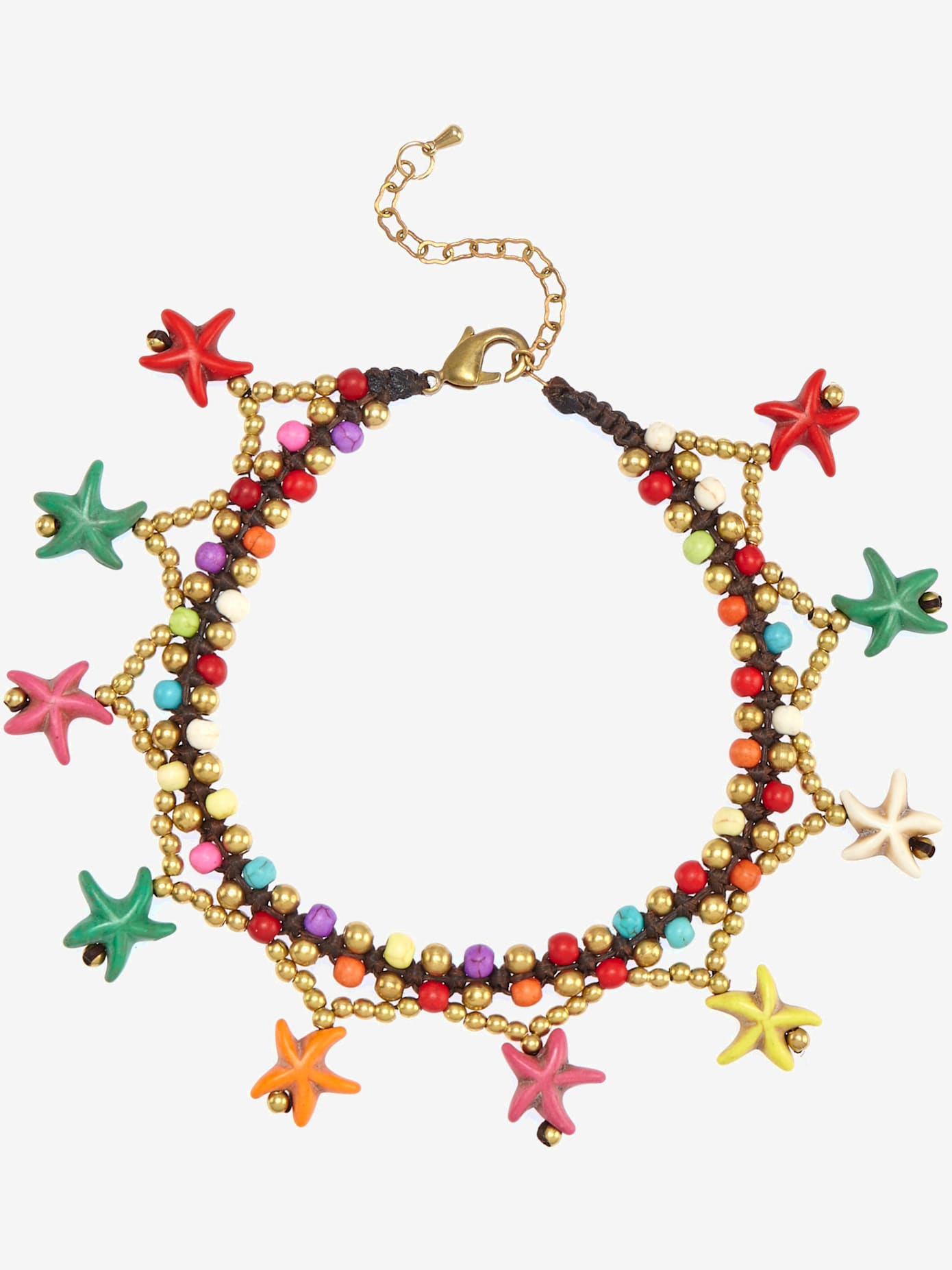 Superbe chaîne de cheville avec pendentifs étoile de mer