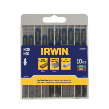 Irwin decoupeerzaagbladenset T-aansluiting voor hout en metaal - 10-delig