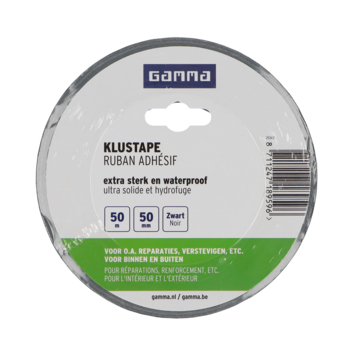 GAMMA Klus- en reparatietape 50 m x 50 mm zwart
