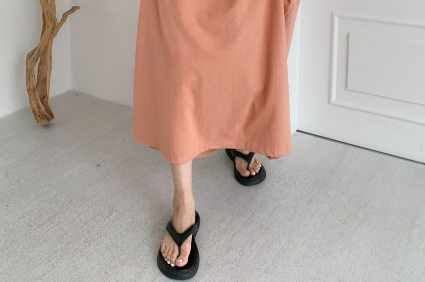 Chubby Girl - Plus Size Maxi-jurk met korte mouwen en letters, losvallend