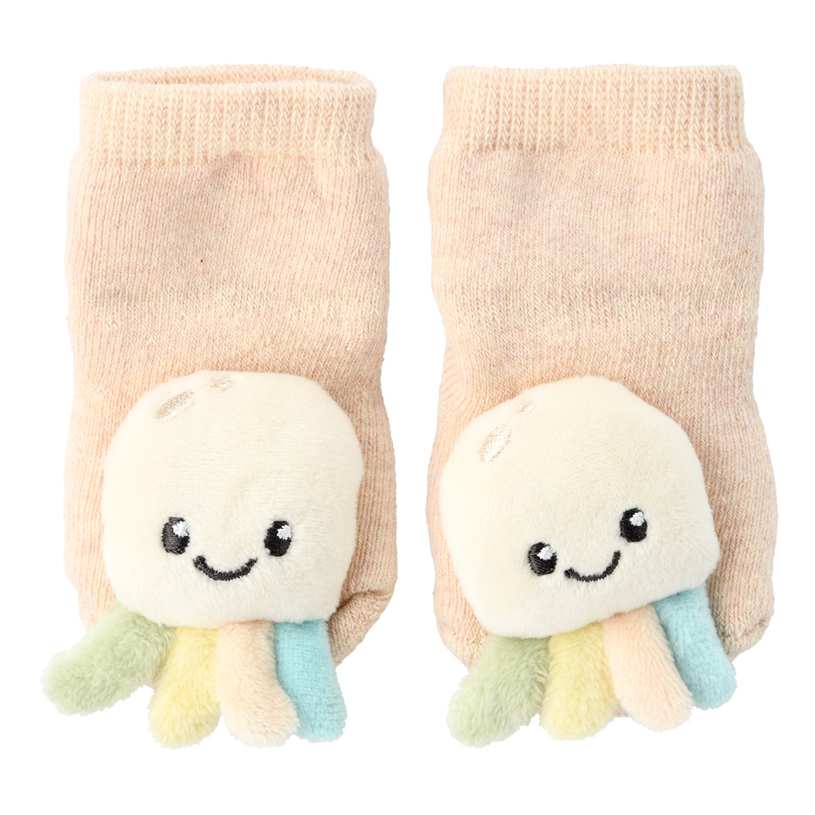 Topomini 1 Paar Newborn Rasselsöckchen creme
