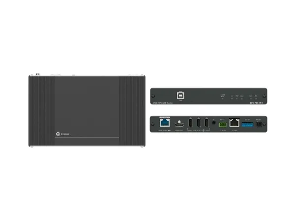 Kramer EXT3-POE-XR-R - Video/audio/infrarød/seriel/USB/netværk/strømforlænger - modtager - 1GbE, HDMI, HDBaseT 3.0 - op til 100 m
