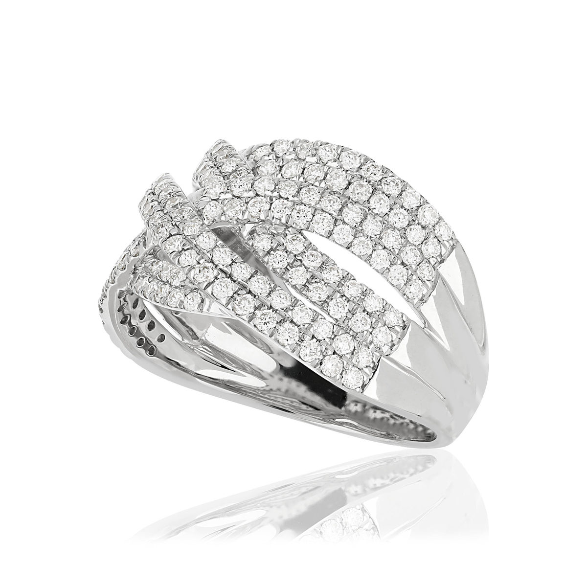 Bague or blanc 750 diamants