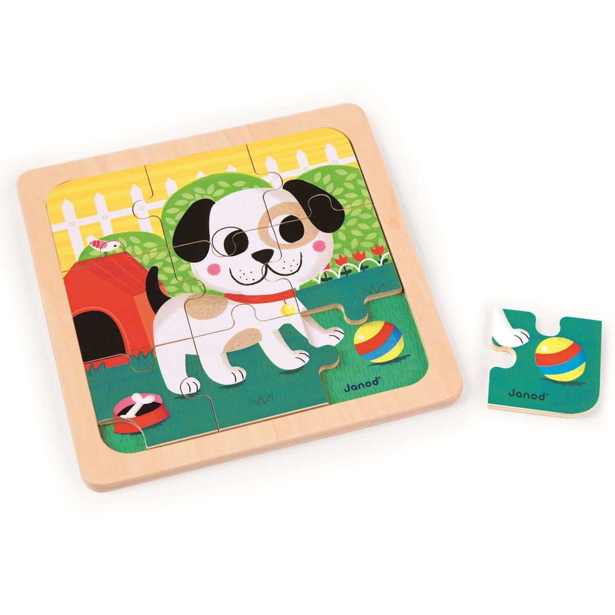 Puzzle en bois 9 pièces chien Titus