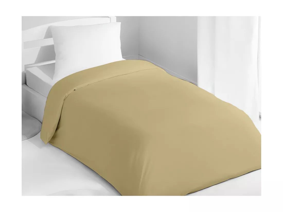 Housse de couette 140x200 cm coton uni beige