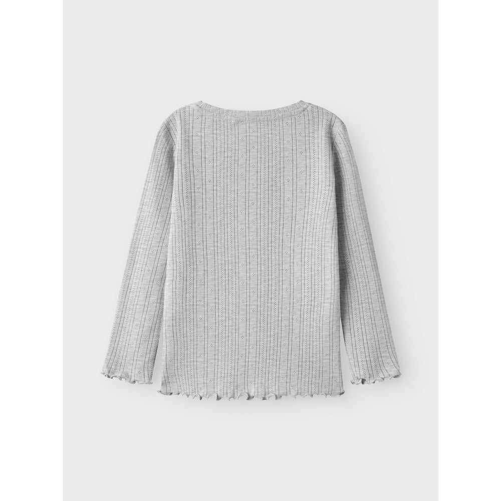Køb Name It Light Grey Melange Silke Slim Bluse