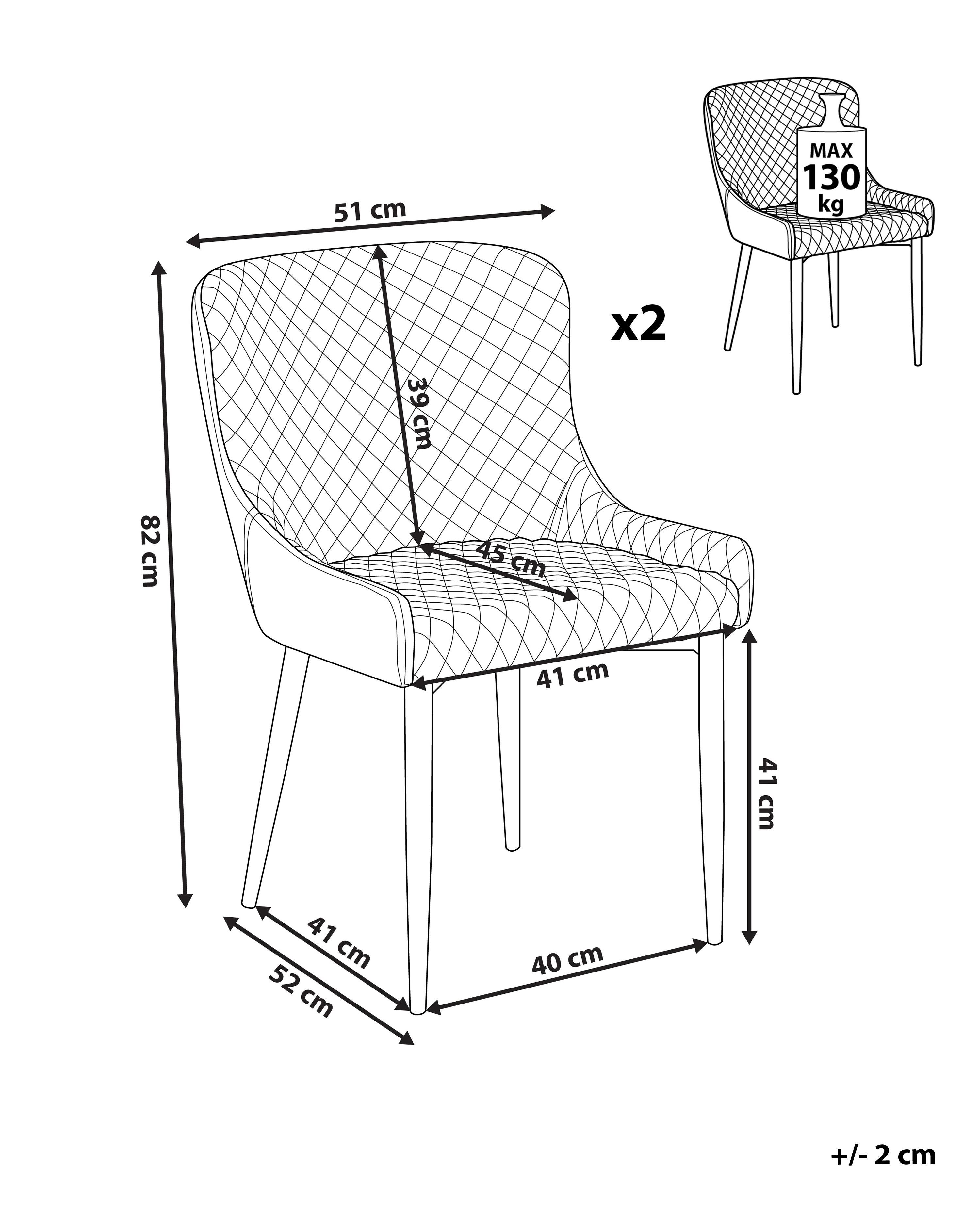 Set van 2 eetkamerstoelen SOLANO Kunstleer Zwart