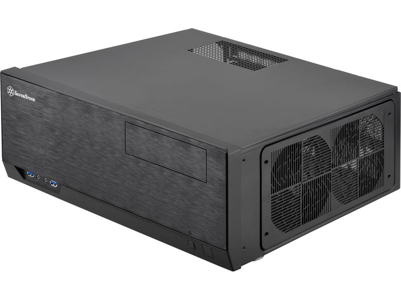 SilverStone PC-Gehäuse GD09B-C Kompaktes ATX-Desktop-Gehäuse mit vorinstalliertem 120-mm-Lüfter