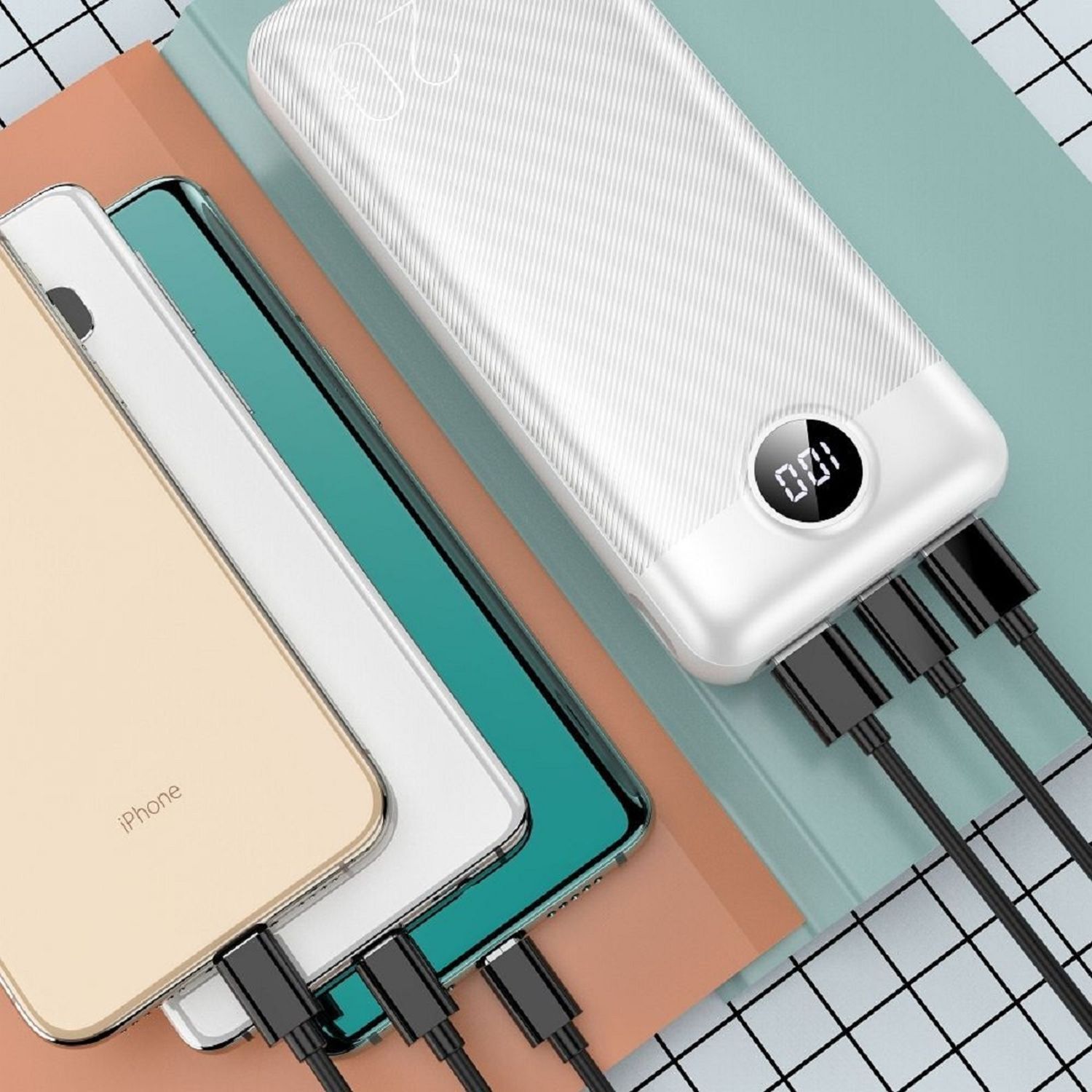 Powerbank L20S - 20W 20 000mAh LCD Quick Charge PD Micro-USB