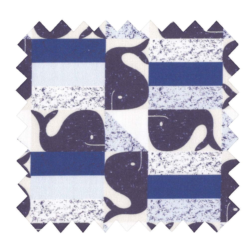 Coupon Tissu 1 M Baleino Bleu