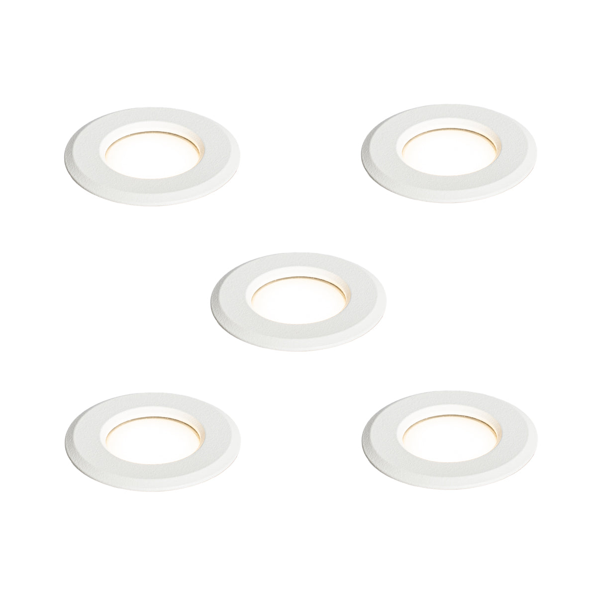 QAZQA Set van 5 moderne grondspots wit incl. LED IP67 - Linsey