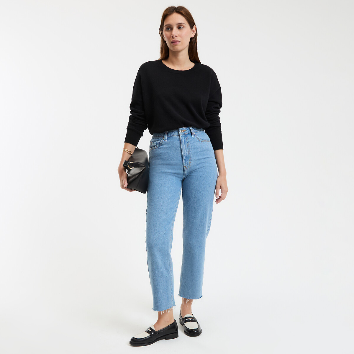 COLEÇÕES LA REDOUTE<br>Suéter de cashmere, gola redonda, modelagem ampla