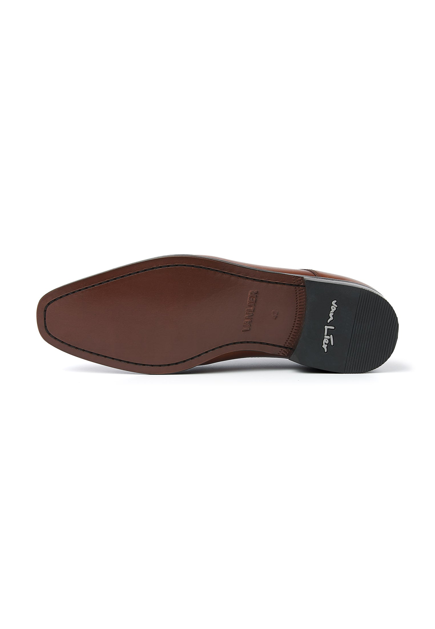 Cognac gladleren Egeus veterschoen