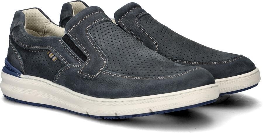 Nelson nubuck instappers donkerblauw