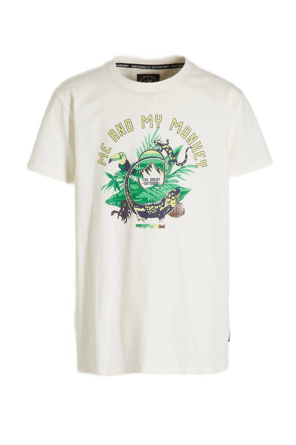 Me & My Monkey T-shirt Mink met printopdruk wit
