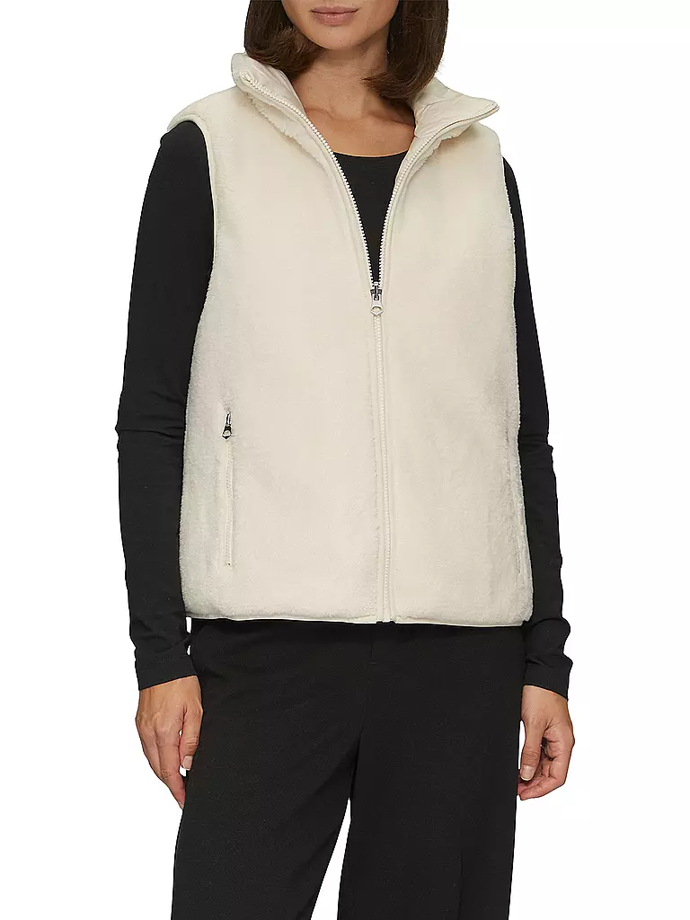 S.OLIVER Gilet in Felloptik weiss