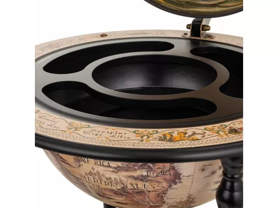 Meuble porte-bouteilles globe terrestre 60x60x95h