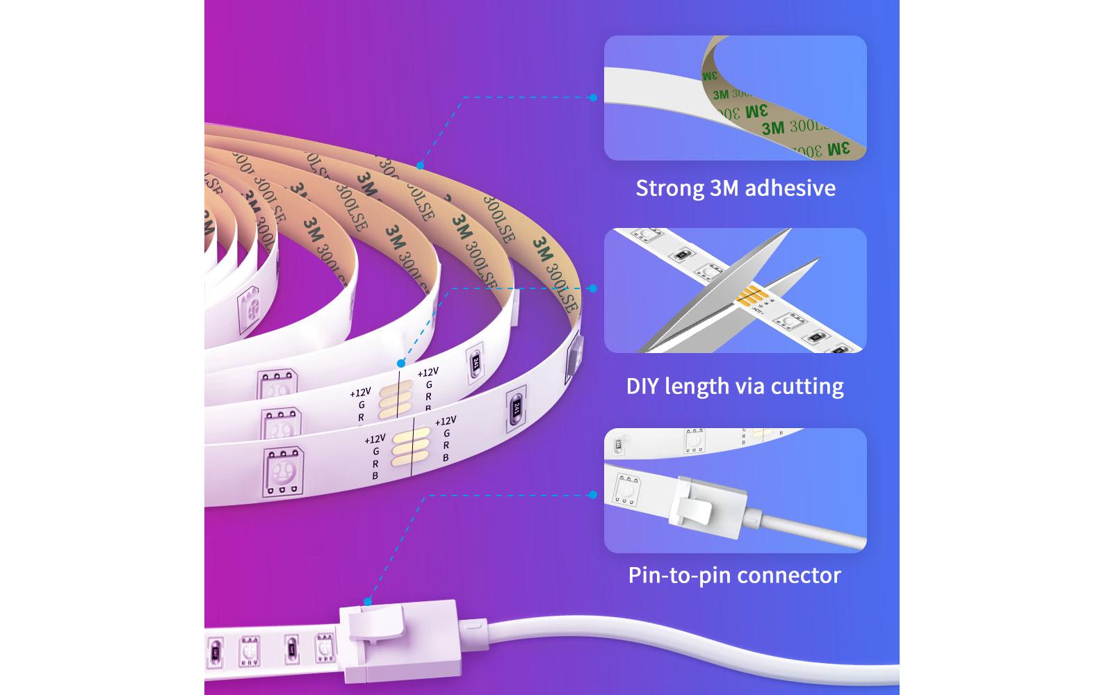 LED Stripe Smart Wi-Fi + Bluetooth, 10 m, RGBLED-Leuchtstreifen