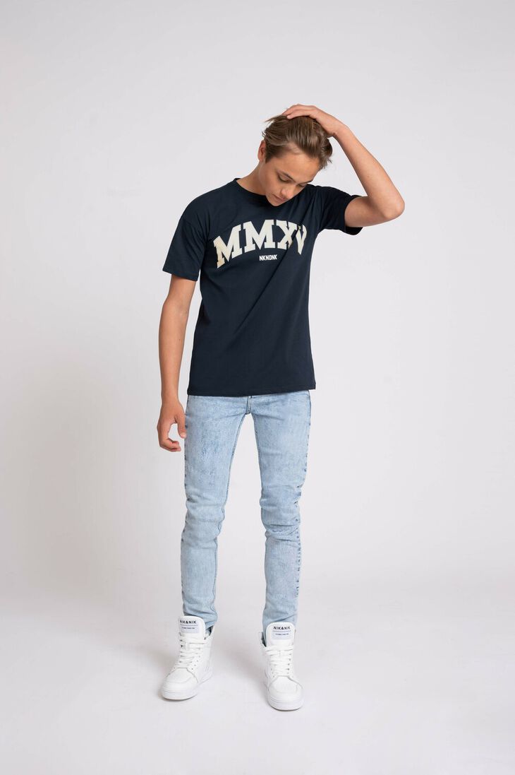 NIK & NIK donkerblauwe nik & nik t-shirt varsity t-shirt