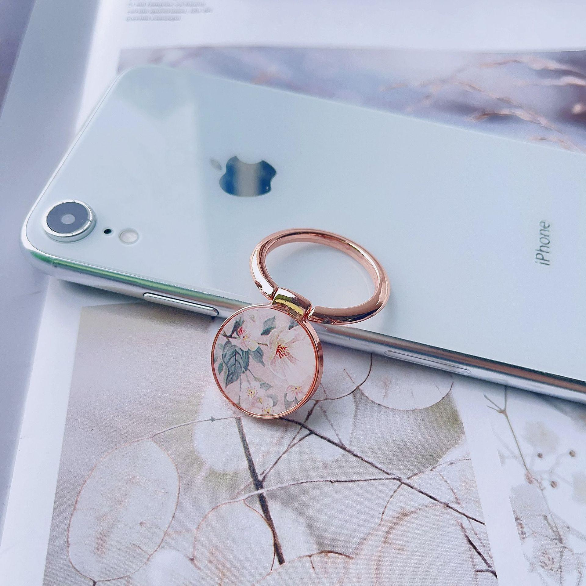 Finger Griff Ring Halterung Selbstklebend 180 Grad für Smartphones - Rosa / Roségold