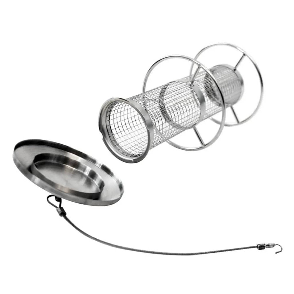 Station d'alimentation d'oiseaux suspendue 14x27,5 cm inox