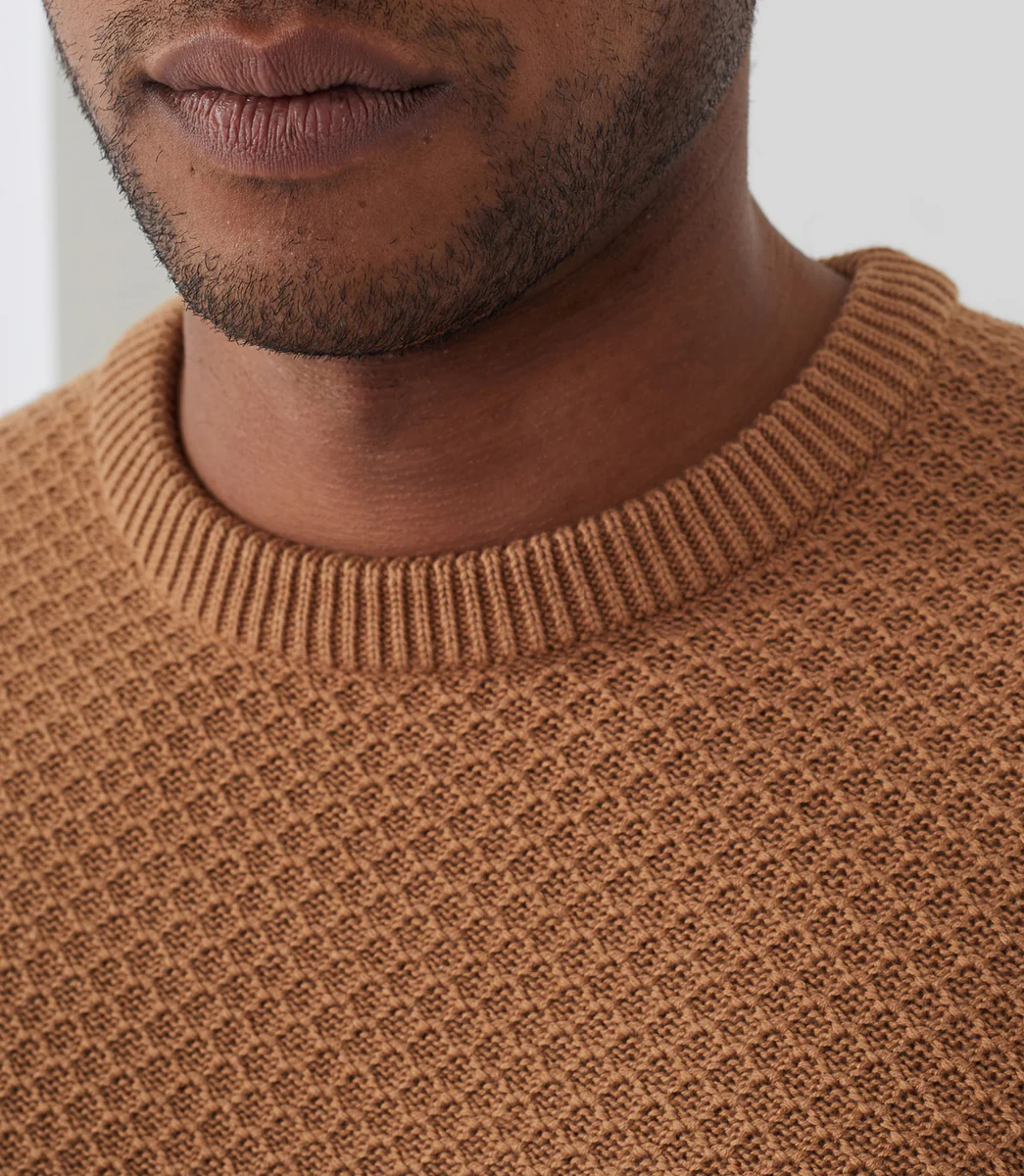 Pull col rond camel 